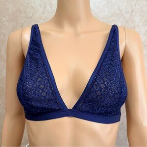 VICTORIAS SECRET UNLINED MAUVE BRA navy blue SIZE M